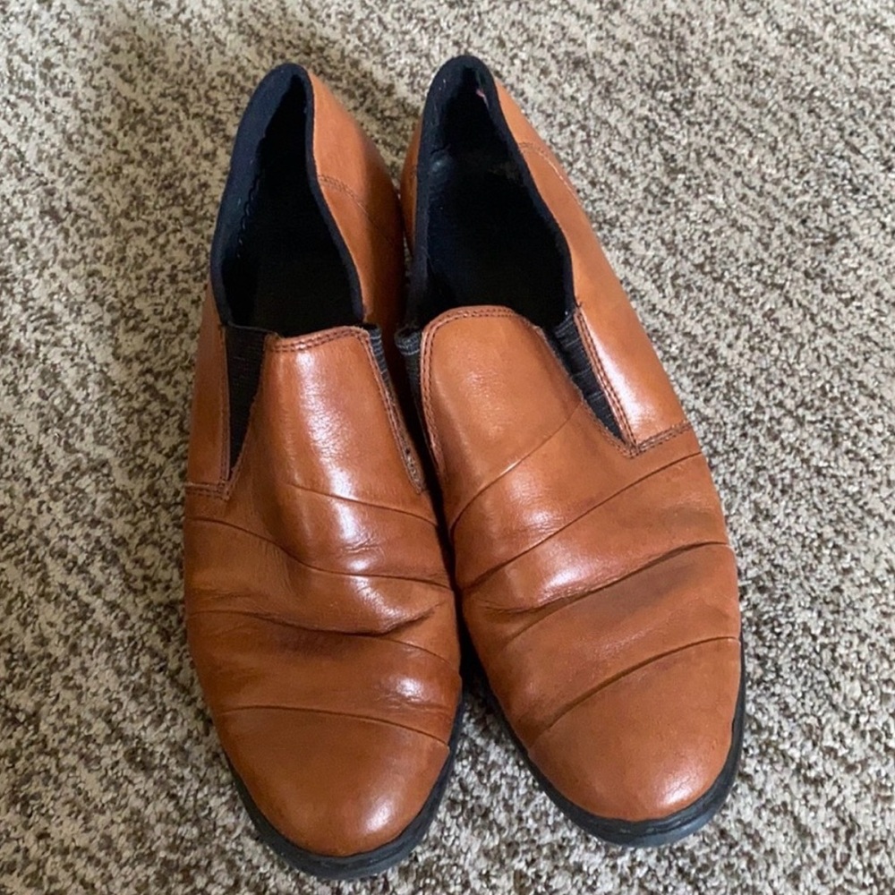Rieker Brown Leather Slip-On Shoes